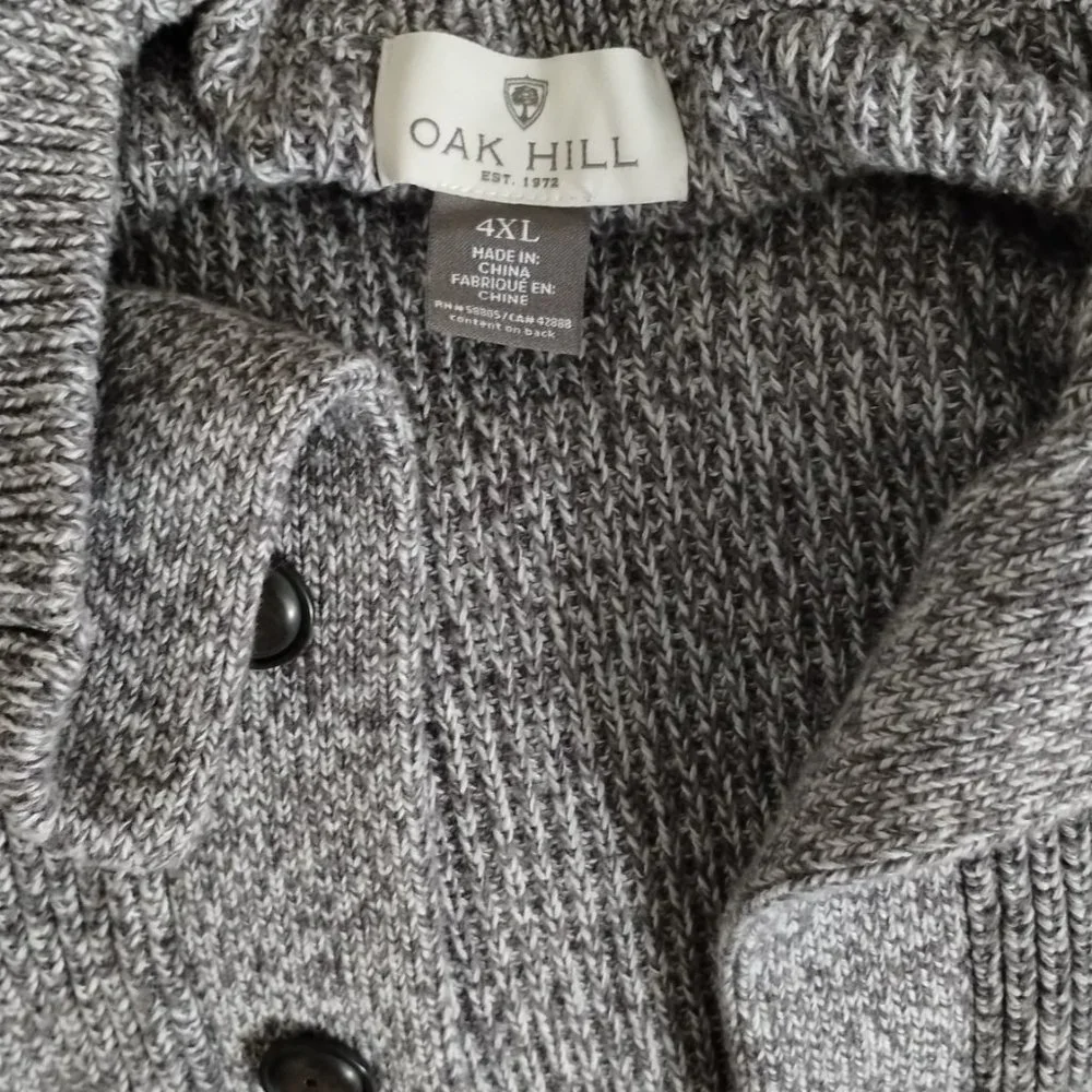 Men's Cardigan, Oak Hill size 4XL - Picture 3 of 4